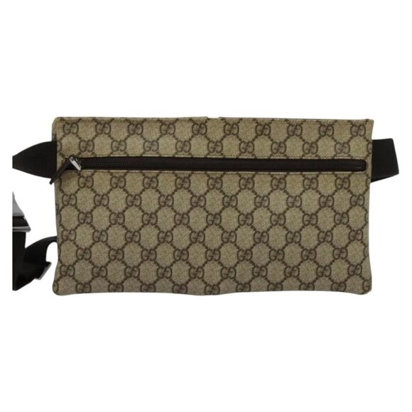 GUCCI GG Supreme Waist bag PVC Beige Silver - Picture 3 of 16